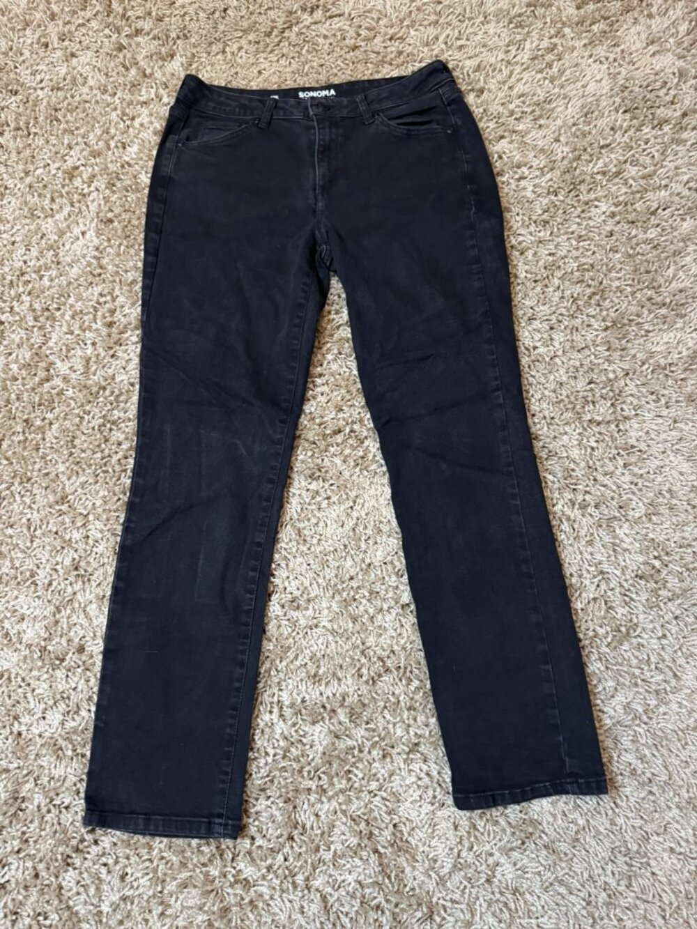 Sonoma Jeans Size 12R Straight Cut Black Jeans